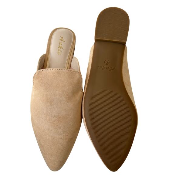 Ankis Women's Beige Pointed Toe Mule Flats Casual Slip-On SZ 9 - Picture 7 of 10